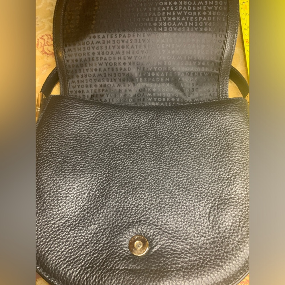 Kate Spade Oliver Street Sadelle Saddle Purse Black Pebble Leather Flap Med New - Picture 11 of 16